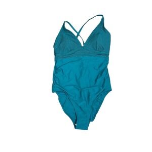 New Kona Sol Women's  One Piece Swimsuit - High Coverage Teal Size L